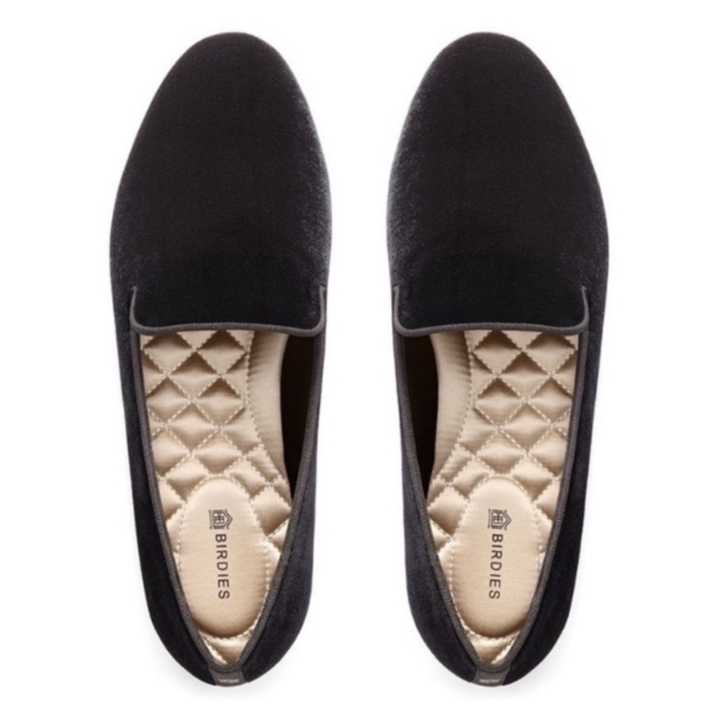 VGUC Authentic Birdies The Starling Black Velvet Slipper Loafer Flats Size 8